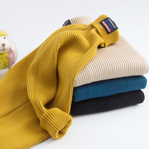 Boys sweater cover autumn and winter 2021 new gas knitting in the big children high - color children to strike the bottom tide