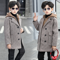 Boys clothes coat and winter coat 2022 new plate fake two pieces thickened middle childhood winter clothing