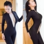 Cơ thể đồ lót dây kéo jumpsuit căng trong suốt jumpsuit bó sát hộp đêm với bí mật của cô nội y ren 1 mảnh sexy