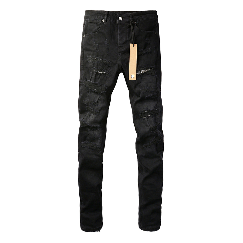 Kus Jeans American High Street Basic Ripped Distressed Slim Fit Long Pants Tight High Street Skinny Men's Jeans