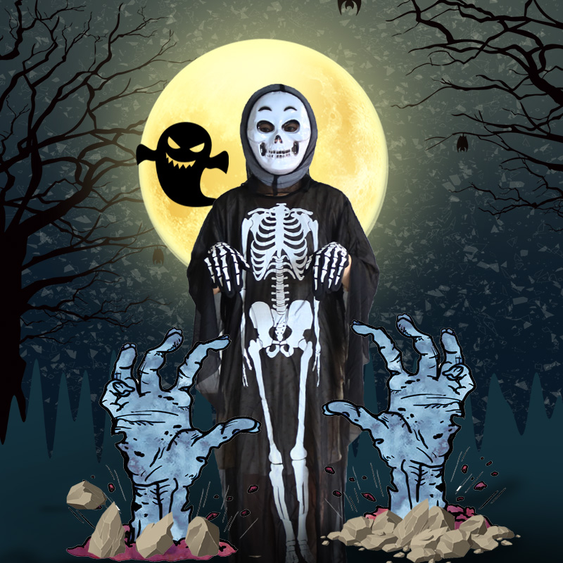 Cos Halloween Makeup Ball Clothing Costumes Skull Ghost Ghost for Children and Fear Mask