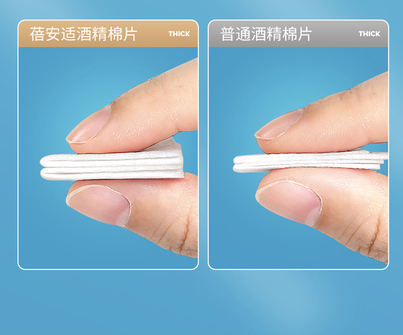 【中国直邮】蓓安适 酒精棉片 6*6cm 100片/盒 75度乙醇消毒