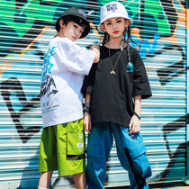 Boomer Street Dance Loose Handsome summer boy pure cotton short sleeve T-shirt Children boy printed blouses CUHK Scout