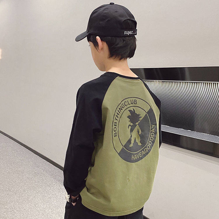Children's clothing autumn clothing new children's cotton T-shirt long-sleeved Korean version boys Western style raglan sleeves bottoming shirt in the big boy spring