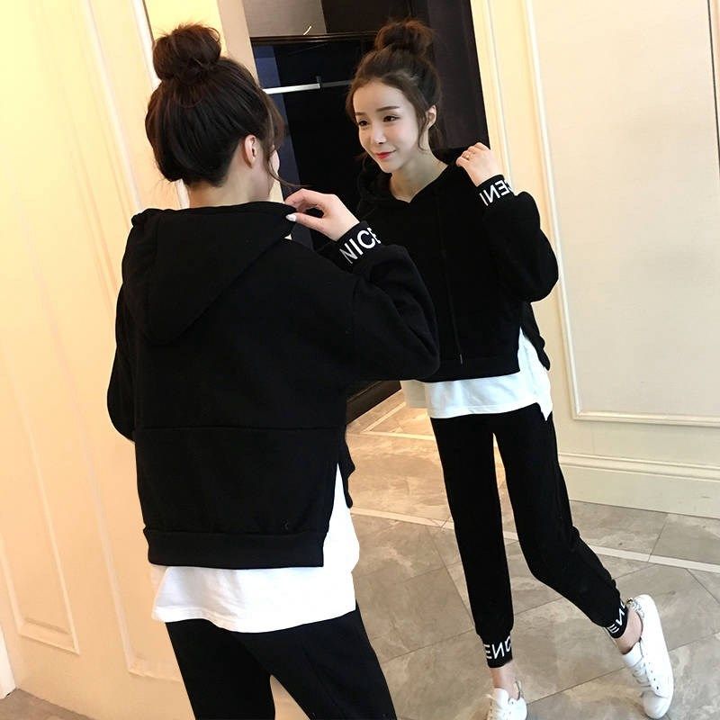 Maternity Autumn Suit Fashion 2021 New Korean Version Hip Mom Loose Slim Sports Spring and Autumn Two-Piece Set