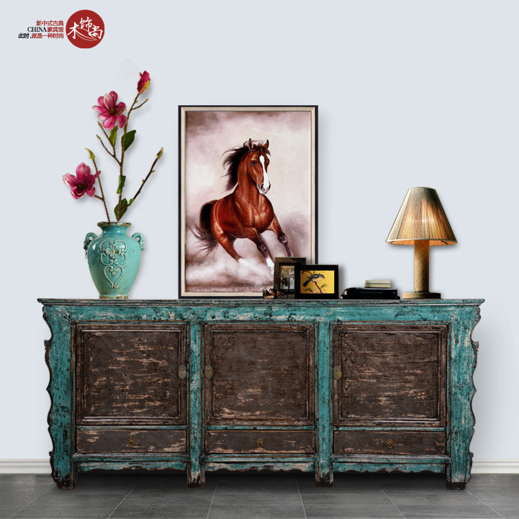 Xuan Guan Cabinet TV Cabinet Solid Wood Shiny Lacquer Furniture House Furnishing Decorated Dining Cabinet Retro made of old new products