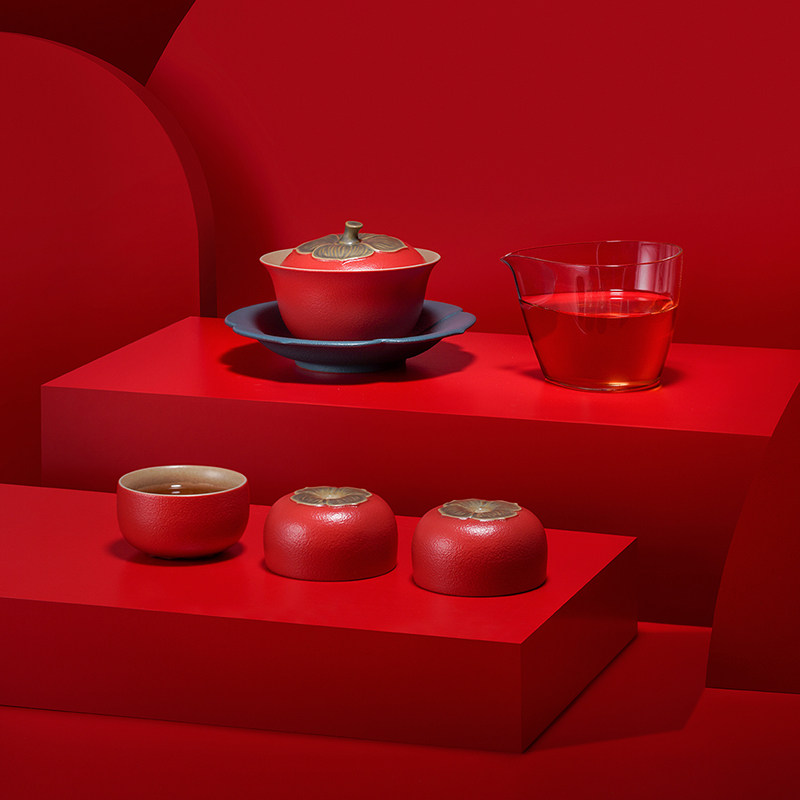 tens of thousands Hall Gay bowls suit Gongfu tea with ceramic livingroom Home Chinese upscale suit The gift of the gift is all the best
