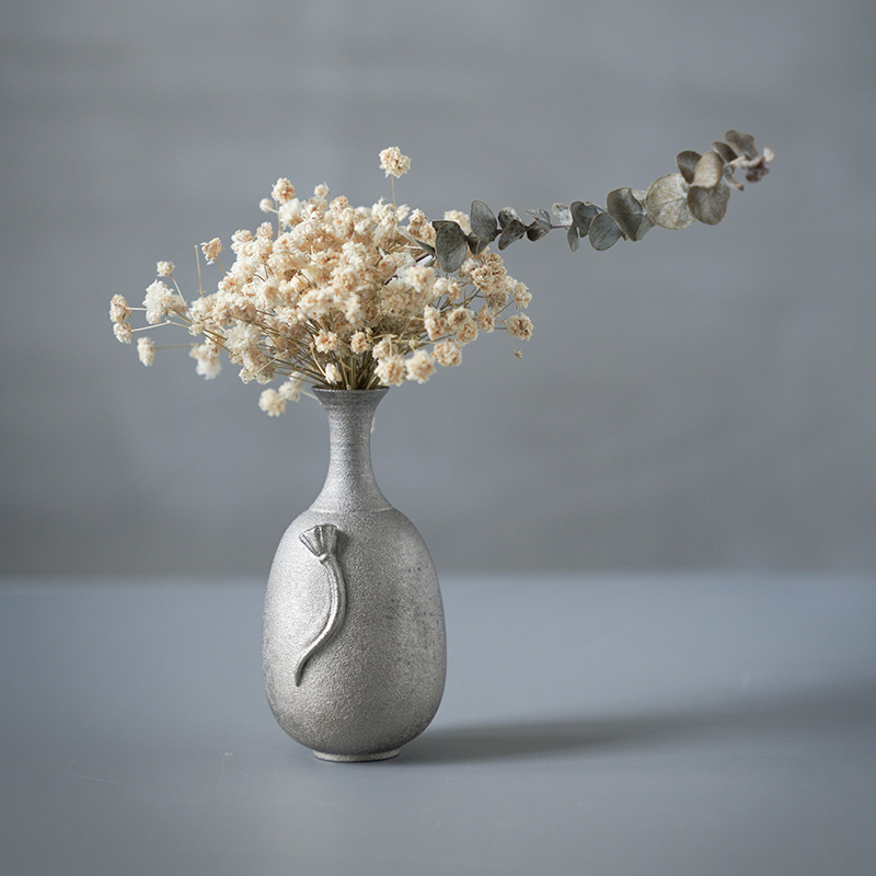 M letters kilowatt/hall vase household act the role ofing is tasted furnishing articles ancient silver glaze ceramic floret bottle vertical desktop flower implement Song Yunying 02