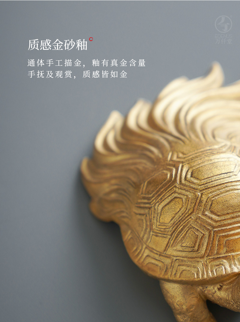 Thousands of thousand hall tea pet creative household act the role ofing is tasted small desktop furnishing articles furnishing ceramics handicraft gold dust glaze longevity turtle