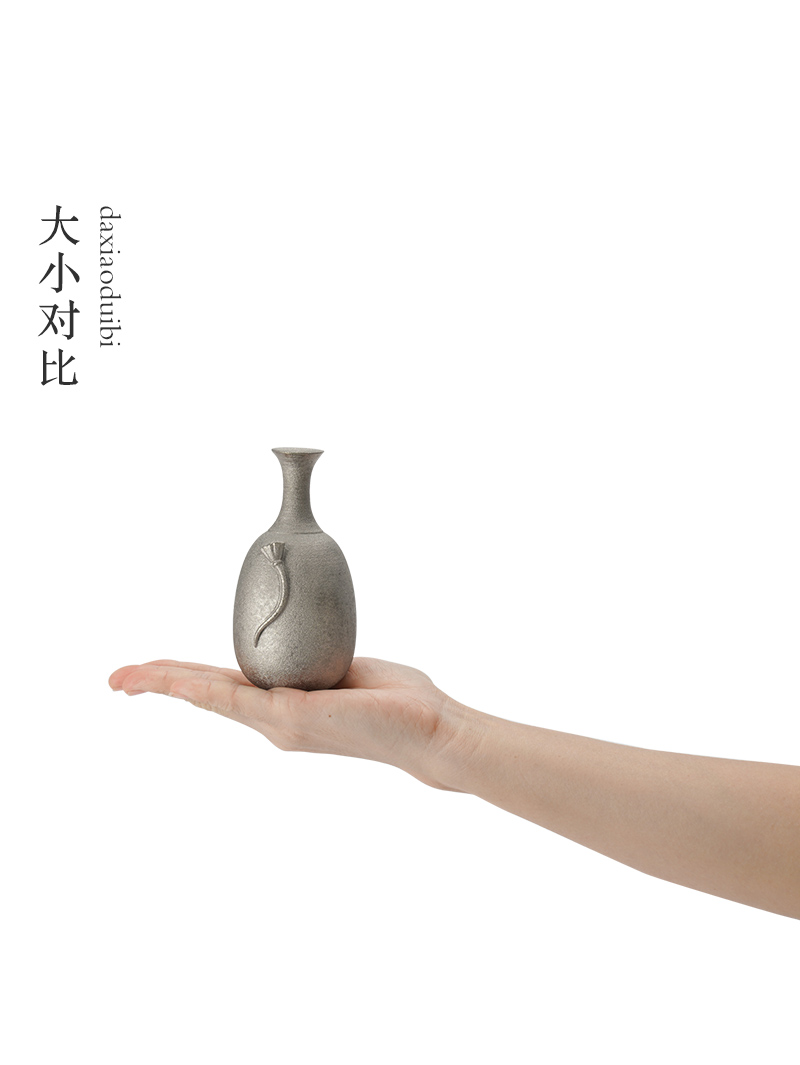 M letters kilowatt/hall vase household act the role ofing is tasted furnishing articles ancient silver glaze ceramic floret bottle vertical desktop flower implement Song Yunying 02