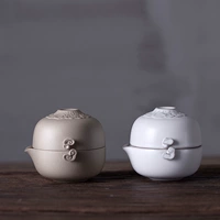 Wan Hao Tang Cốc nhanh gốm mới Một nồi Một tách trà Du lịch di động Dễ dàng Bong bóng nồi Trời và đất Tốt 02 - Trà sứ cốc uống trà có nắp đậy