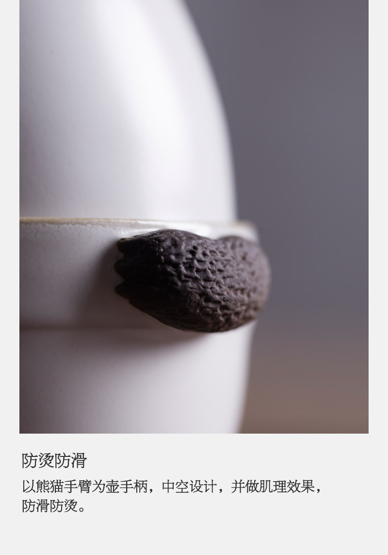 Wan Yu Tang Bộ ấm trà bằng gốm Một ấm trà Một tách trà Panda Cup nhanh tách trà chống vảy - Trà sứ bình ủ trà