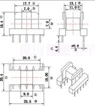 EE25 horizontal 5 5 row spacing 16 gauge 20 skeleton