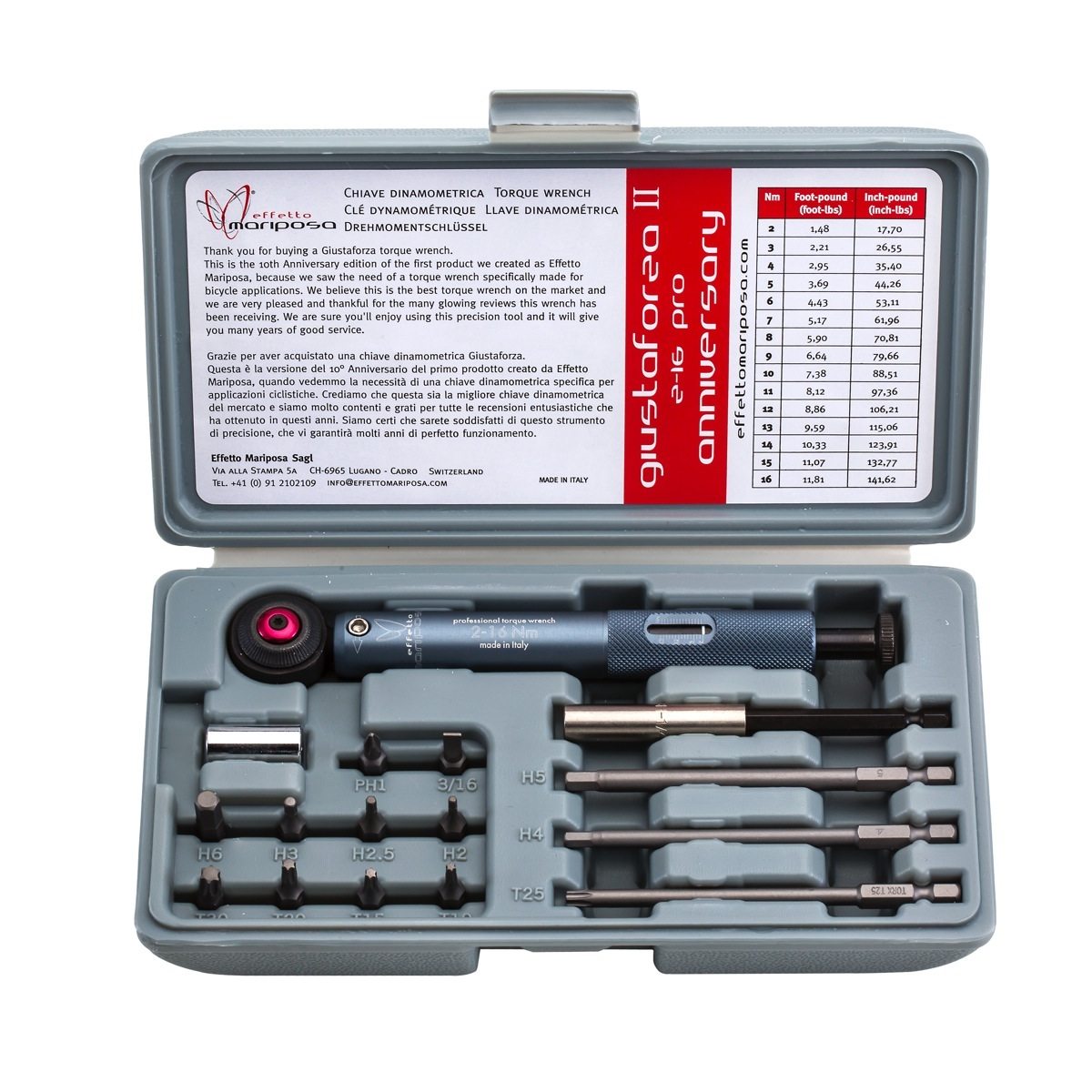 Italian Effetto Mariposa Giustaforza II 2-16 Pro professional torque wrench