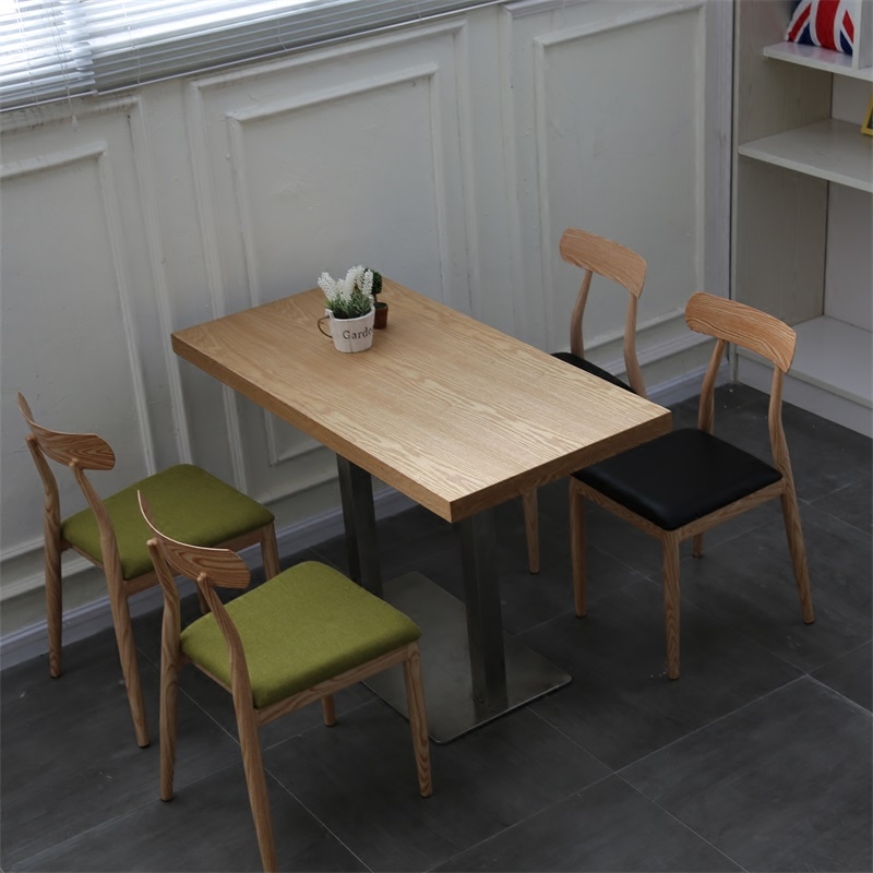 New Milk Tea Dessert Shop Table And Chairs Brief now book bar Snack Food Restaurant Noodle restaurant Dining Table And Chairs Combination Custom-made