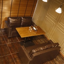 Theme Western restaurant sofa table and chair cafe Tea Restaurant milk tea dessert shop table and chair combination