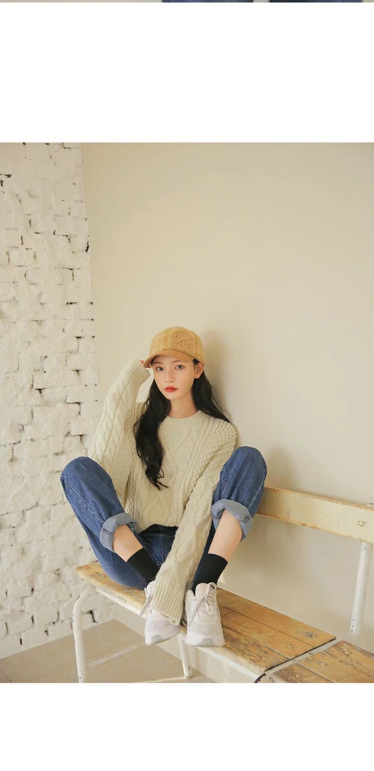 Thu đông 2018 Phụ nữ mới Hàn Quốc mua áo len vừa và dài Áo len lưới màu đỏ mui trần lỏng lẻo - Áo / áo thun thời trang nữ