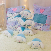 A bag of blue little white dog jade Gui dog down cotton paparazzi wool suede toy cute software doll holding pillow gift