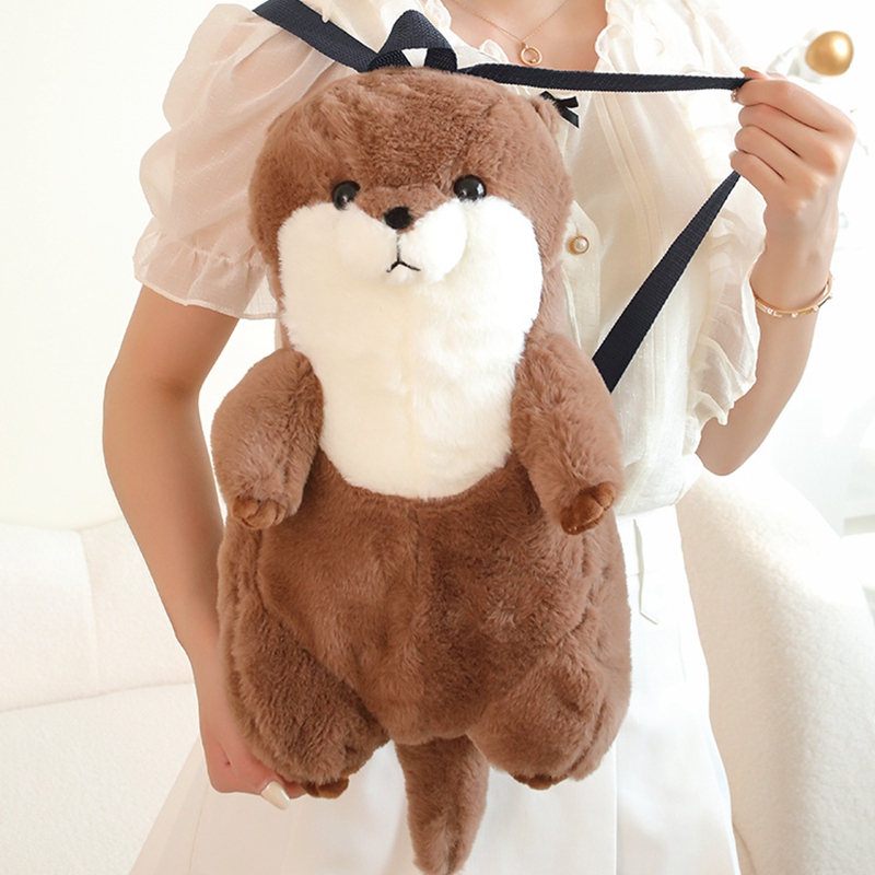 Soft and Cute Sea Otter Backpack Plush Toy Bag Doll Children's Bag Cute Birthday Gift