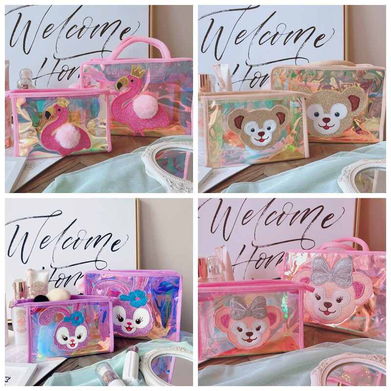 Cartoon Cartoon Laser Transparent Jelly Bag New Mini Hand Women Bag Fitness Swimsuit Wash Toiletries Makeup Bag