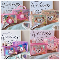 Cartoon Cartoon Laser Transparent Jelly Bag New Mini Hand Women Bag Fitness Swimsuit Wash Toiletries Makeup Bag