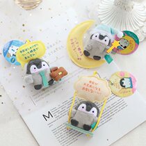 ins net red day series small penguin bag pendant plush paparazzi animal female key buckle chain student doll hanging ornament