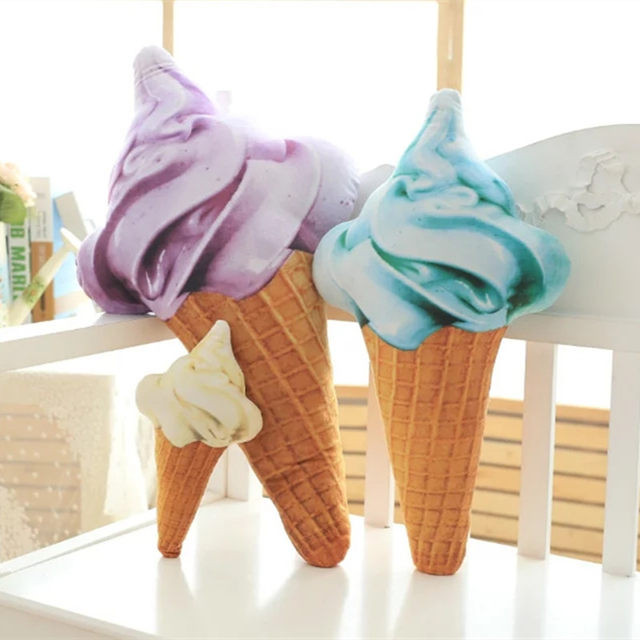 Summer Ice Cream Doll Doll Cone Pillow Plush Toy Ice Cream Cushion ວັນແຫ່ງຄວາມຮັກສ້າງສັນຂອງຂວັນ