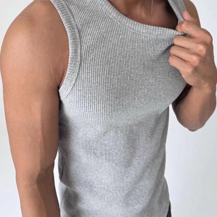 American-Style Heavyweight Pure Cotton Ribbed Tank Top for Muscular Men, Tough Guy Tight-Fitting Stretchy Sleeveless T-Shirt, Undershirt, Vest American-Style Heavyweight Pure Cotton Ribbed Tank Top for Muscular Men, Tough Guy Tight-Fitting Stretchy Sleeveless T-Shirt, Undershirt, Vest