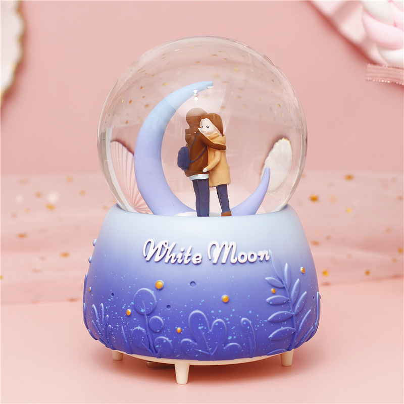 Sky Sky City Couple Spin Water Crystal Ball Music Box Eight-soundbox Valentine's Day Gift 7 New Year's Eve gifts Boys girlfriend