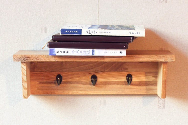 Yaku Loft Solid Wood Wall Hook Retro Shellac Xuanguan Hanging Clothes Hat Key Hanging Partition Hanger Water Trou Willow