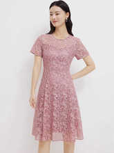 Chinese style collection of Kleitil outlets lace printed fashionable mid length waist slimming dress