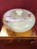 Afghan jade tea can Lantian jade sapphire piggy bank pure jade ornaments