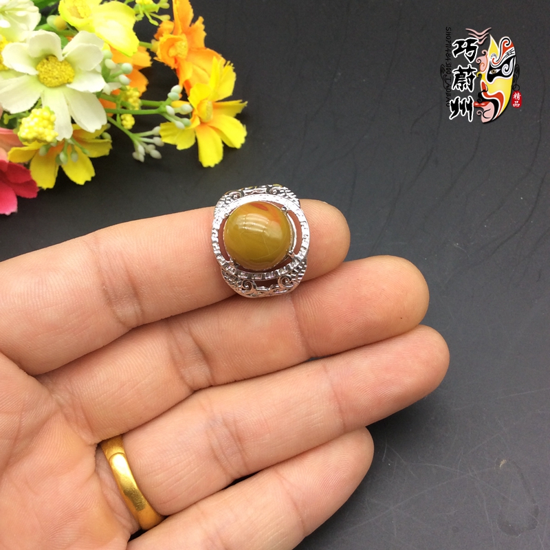 Pure natural exquisite Warring States Red Onyx 925 silver inlay ring fashion popular men's and women's jewelry size adjustable