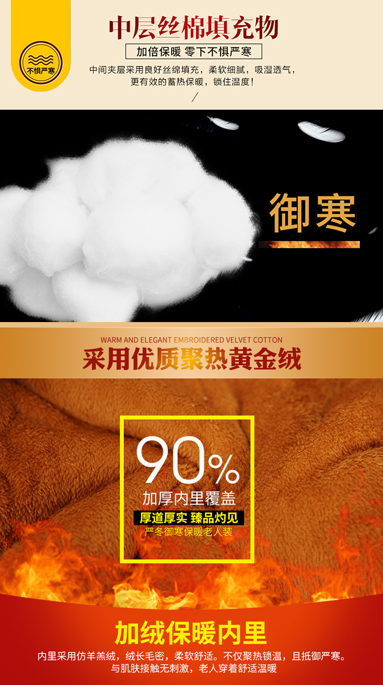 Quần áo trung niên và mùa đông cotton của bà ngoại Tang phù hợp với áo khoác cotton dày 60-70-80 tuổi Quần áo mẹ áo áo sơ mi nữ trung niên