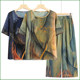 Middle-aged and elderly summer suit plus size grandma short-sleeved suit