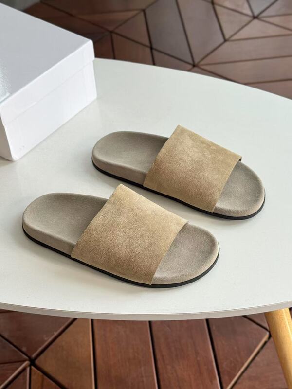 Imported Cowhide Birkenstock Shoes, Unisex Slippers for Outdoor Wear, Thick-Soled Cork, Versatile, Soft, Unbranded, All-Season Shoes