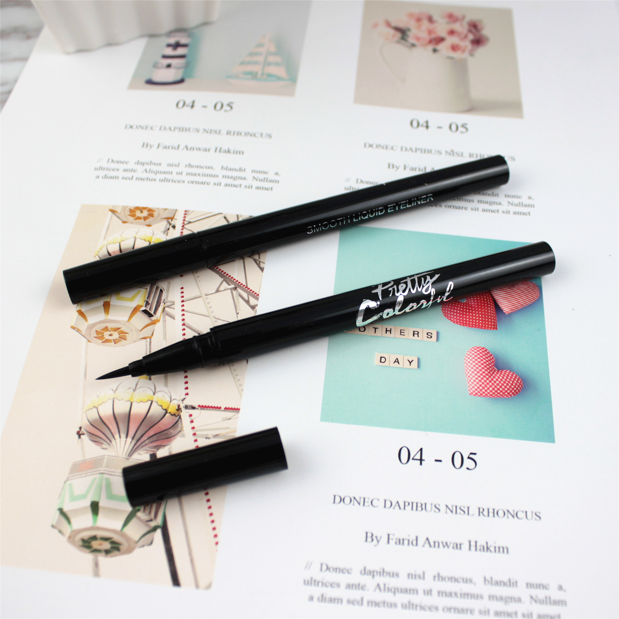 Super fine eye - line pen waterproof and sweat - resistant and prone to decoloring persistent pseudogen color beginning