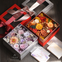 No 7 garden imported eternal life flower gift box Square skylight rose sunflower flower box Tanabata Valentines Day gift