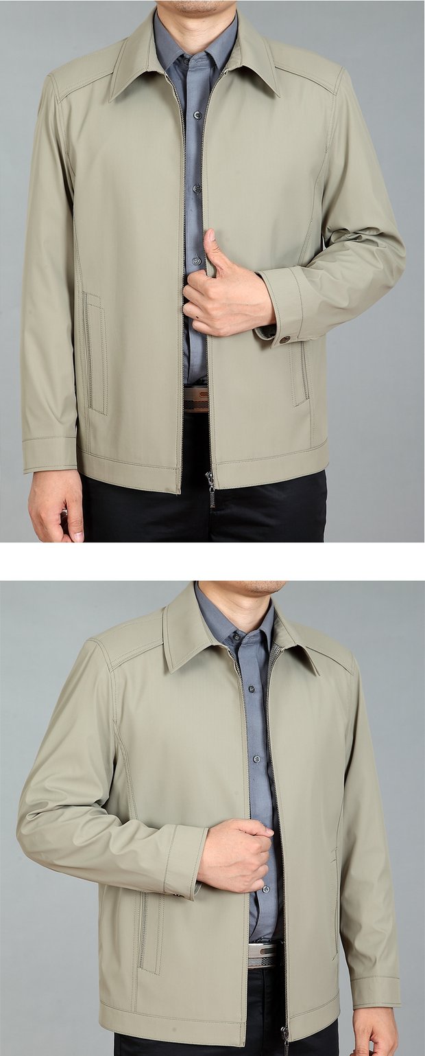 Mùa xuân và mùa thu Trung thu Áo khoác nam Dad Pack Business Casual Cha trung niên nam Áo khoác mỏng áo khoác hoodie nam
