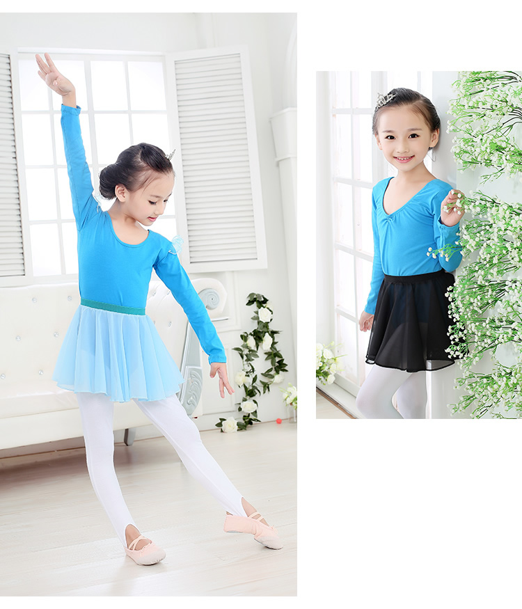 Khiêu vũ trẻ em đầm voan trang phục mùa thu cô gái múa ba lê tập thể dục quần áo hiệu suất tạp dề nhảy váy quần áo trẻ em