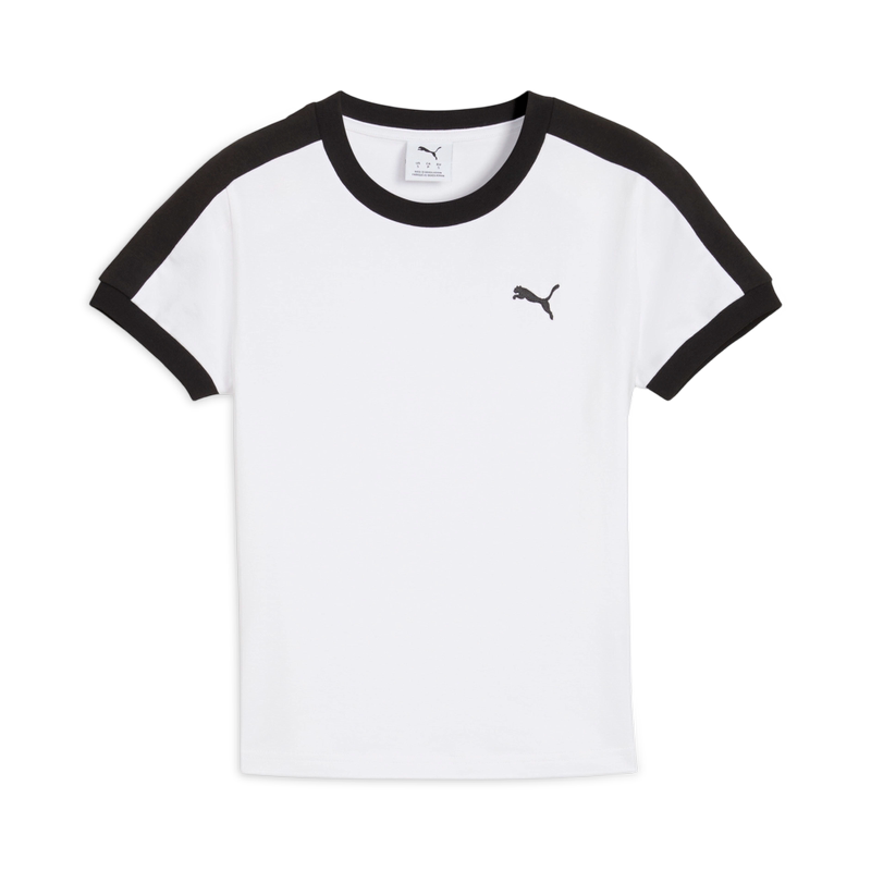 Puma Women's Contrasting Color T7 Slim Fit Sports Casual Round Neck Short-Sleeved T-Shirt 633952-02 Puma Women's Contrasting Color T7 Slim Fit Sports Casual Round Neck Short-Sleeved T-Shirt 633952-02