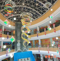 Spring and summer shopping mall atrium hangings exhibition hall hangings shopping mall patio hollow display hanging decoration layout