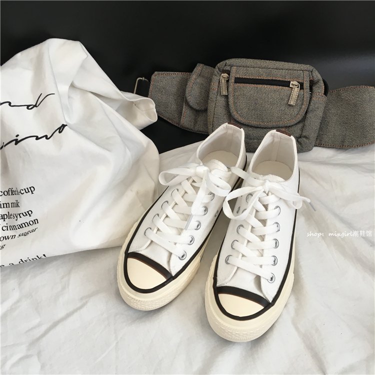 Sinh viên Hàn Quốc hoang dã ulzzang retro cổng gió chic vải nữ 2018 mới 1970 Giày Harajuku cửa hàng giầy dép