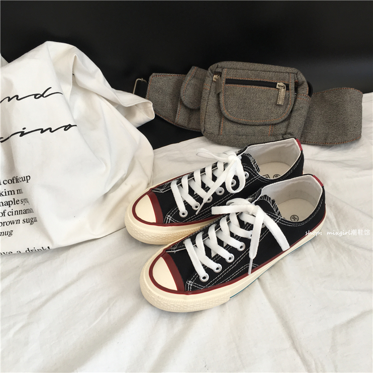 Sinh viên Hàn Quốc hoang dã ulzzang retro cổng gió chic vải nữ 2018 mới 1970 Giày Harajuku cửa hàng giầy dép