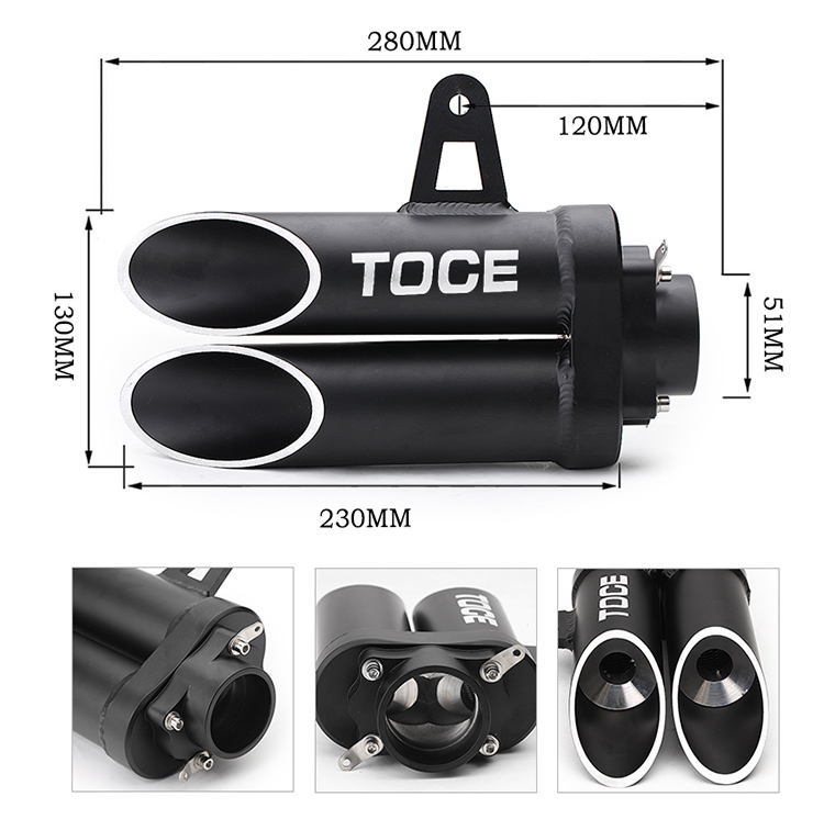 Xe máy mới sửa đổi xe thể thao CB1000 lớn displacement xiên đôi ra ống khói TOCE chiên đường phố ống xả phổ