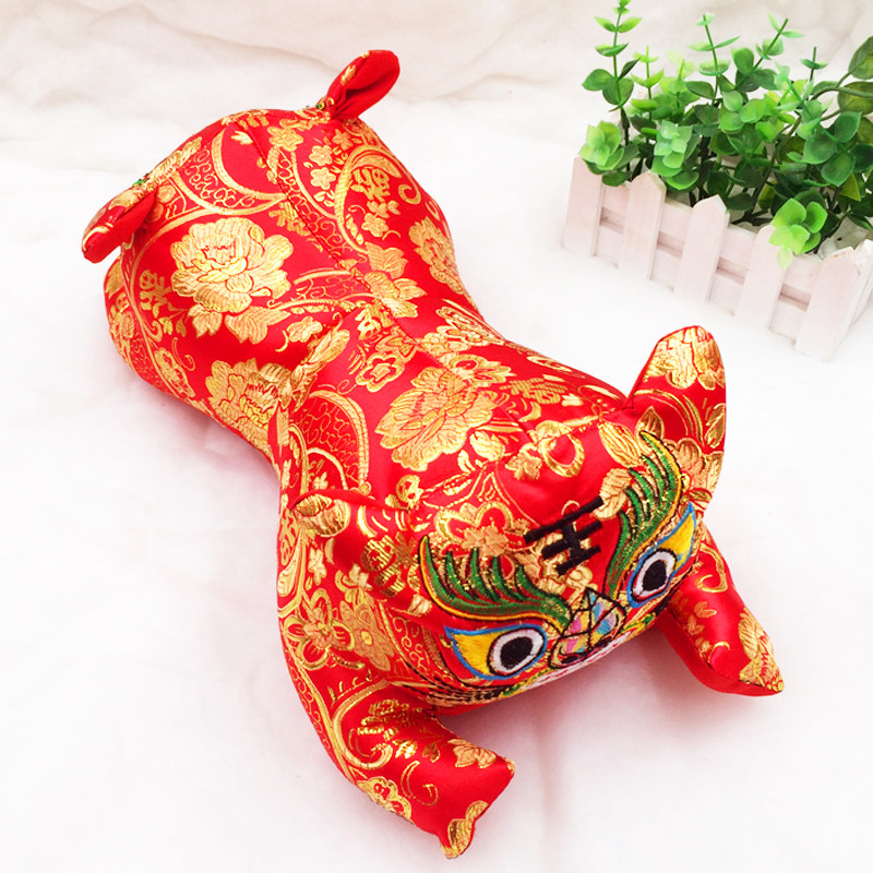 Holding Pillow Cloth Tiger Pure Hand Embroidered Five Poisonous Double Head Tiger Pillow Baby Gift Tiger Pillow Small Foyou baby