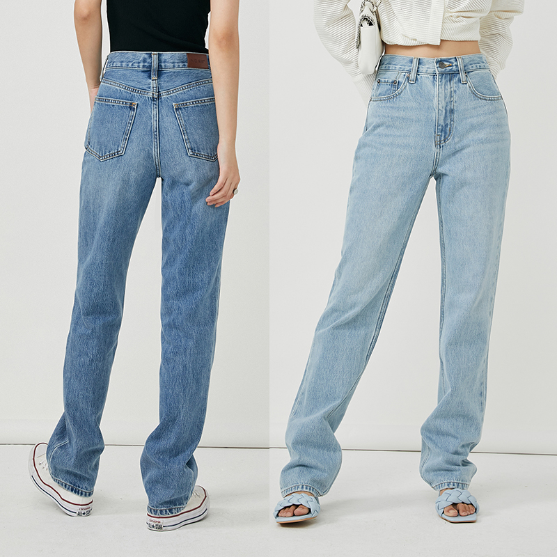 No93 Retro American-Style Women's Straight-Leg Jeans, High-Waisted, Loose Fit, 2026 Spring/Summer New Model, Slimming, Floor-Length Pants