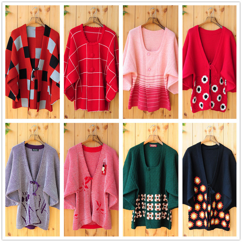 A Japanese Retro Artistic Hand-Knitted Kimono-Style V-Neck Batwing Sleeve Loose Pure Wool Outerwear Cardigan Women's Sweater A Japanese Retro Artistic Hand-Knitted Kimono-Style V-Neck Batwing Sleeve Loose Pure Wool Outerwear Cardigan Women's Sweater