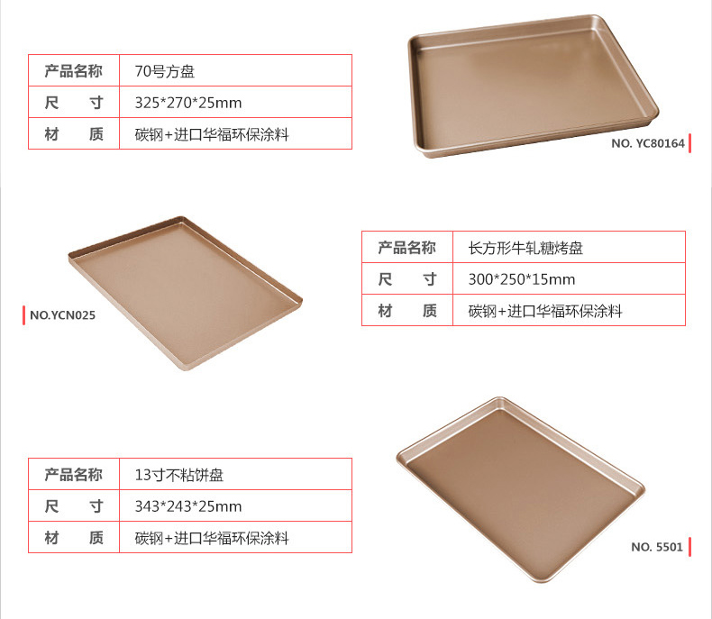 Yangchen Nougat khay chống dính Bánh hình chữ nhật cuộn lò nướng không dính hộ gia đình với bộ khuôn nướng bánh quy - Tự làm khuôn nướng khuôn bánh khọt