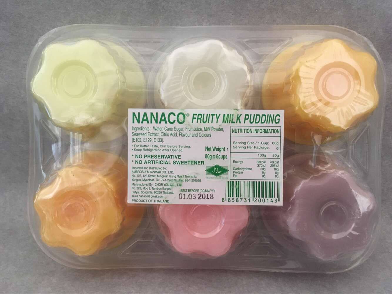 [USD 8.28] Thai jelly pudding NANACO jelly 80g x 6 cups group 6 flavors